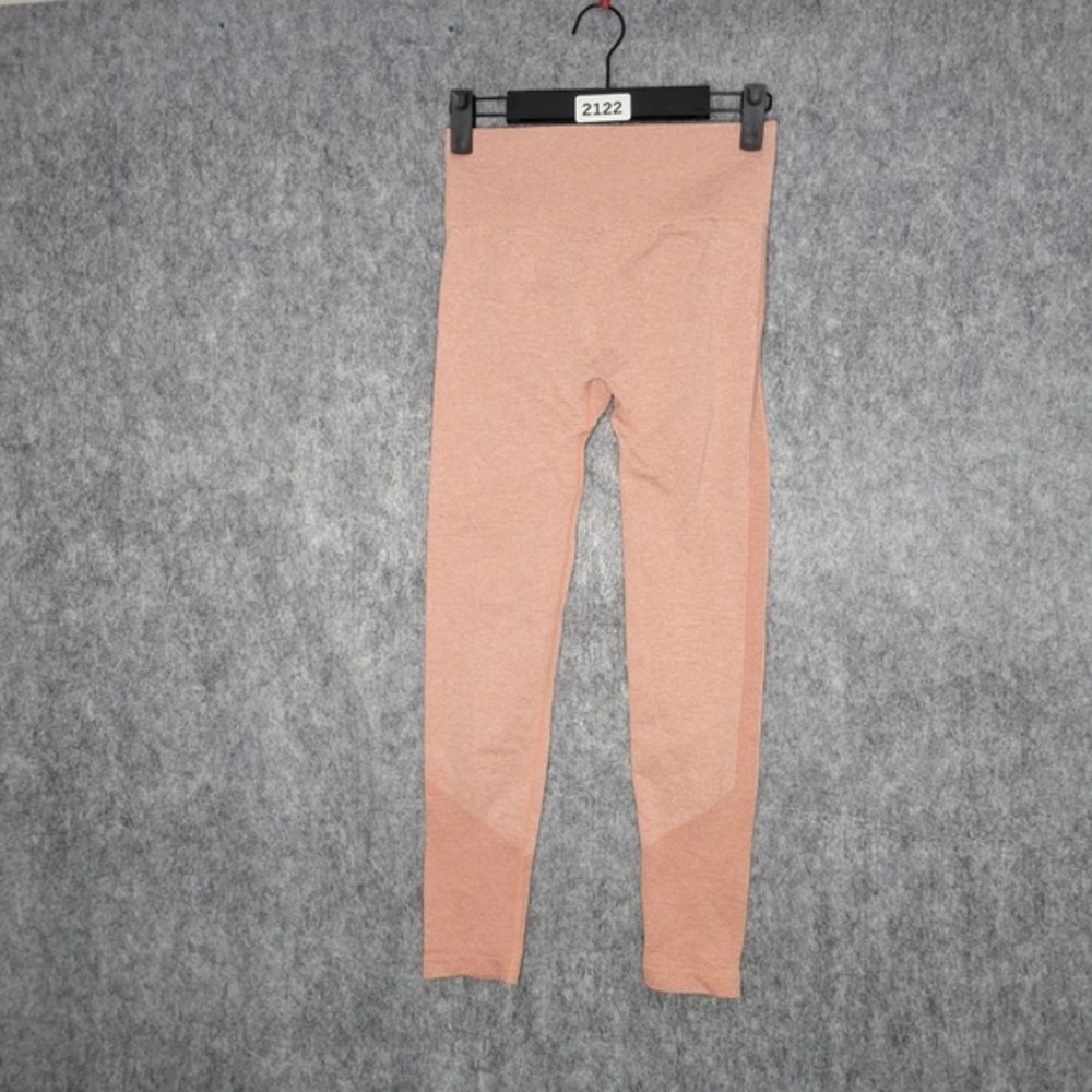 Leggings Womens Small Orange Seamless Ruched Scrunch Butt Highwaist